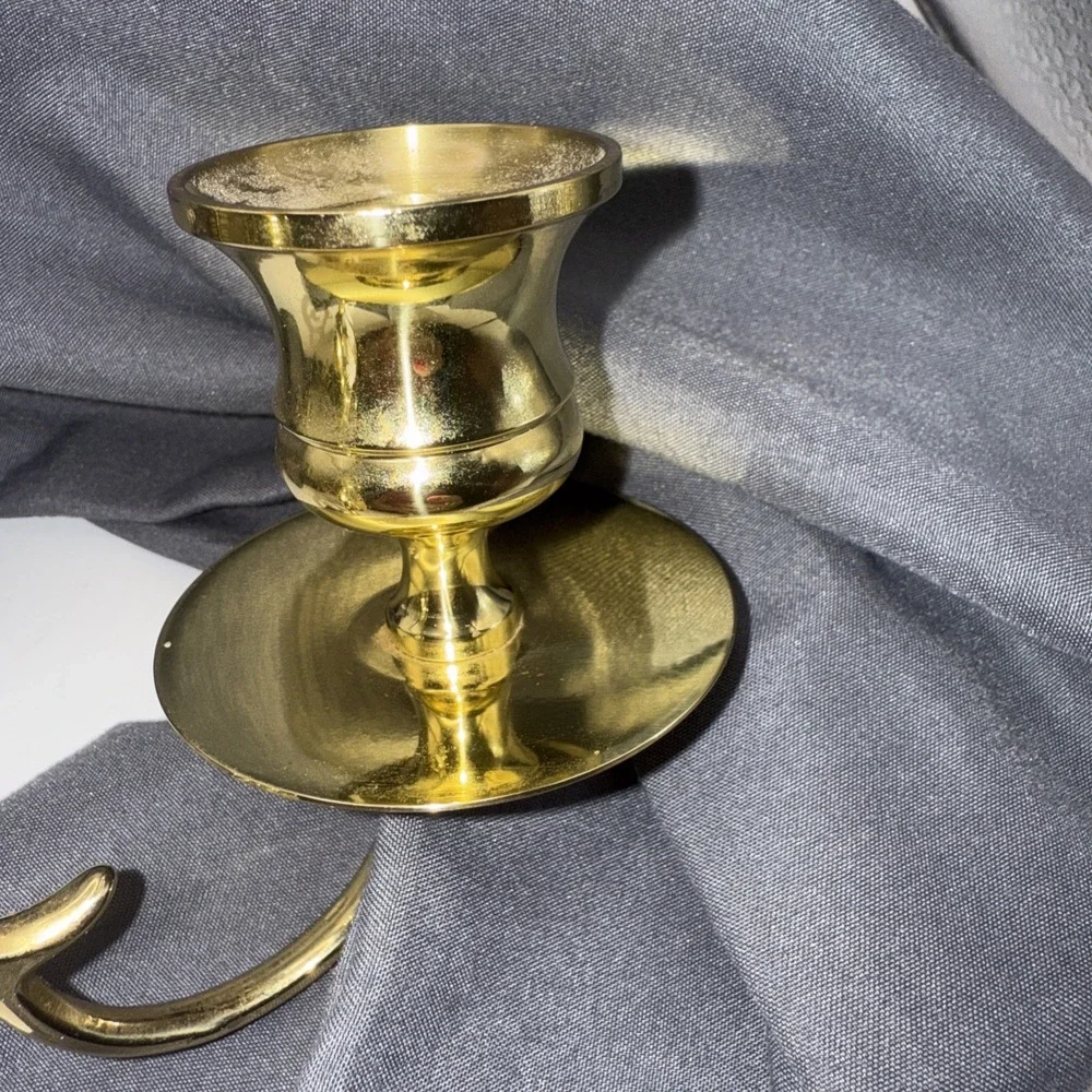 Vintage Bronze Brass Two Arm Candle Wall Sconces Double Candle Holder.